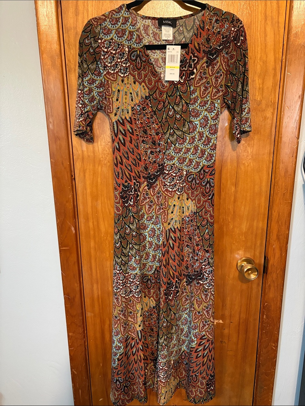 MSK Multicolor Paisley Midi Dress